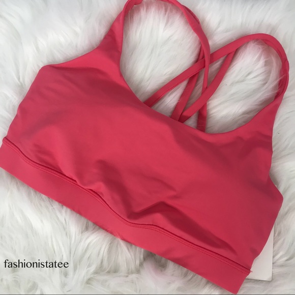NWT lululemon energy bra glossy pink with pads - Picture 2 of 7